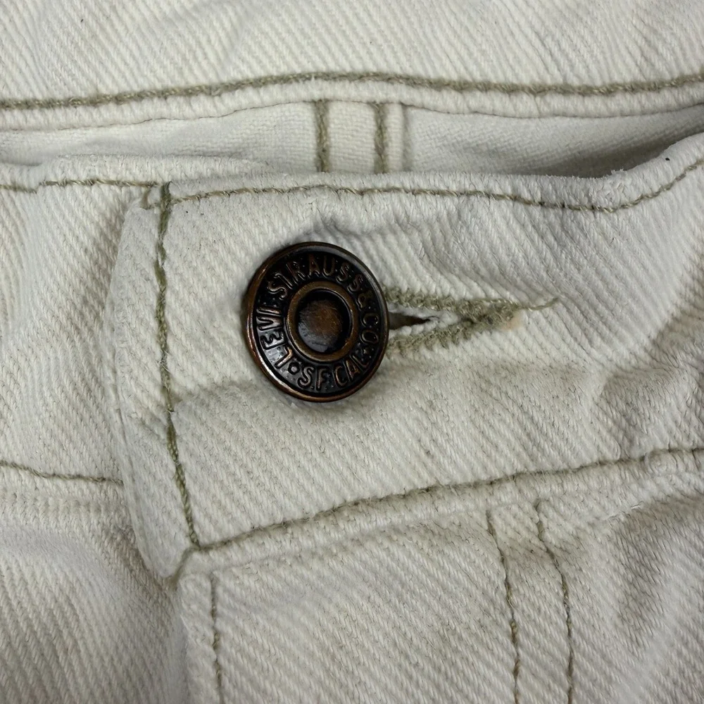 Levi's 550 Cream White Relaxed Tapered Men's Jeans 38x32 90s 80s Vintage